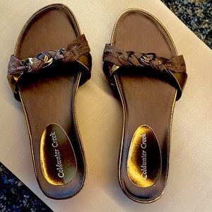 Brown slide sandals size 7 Coldwater Creek NWOT